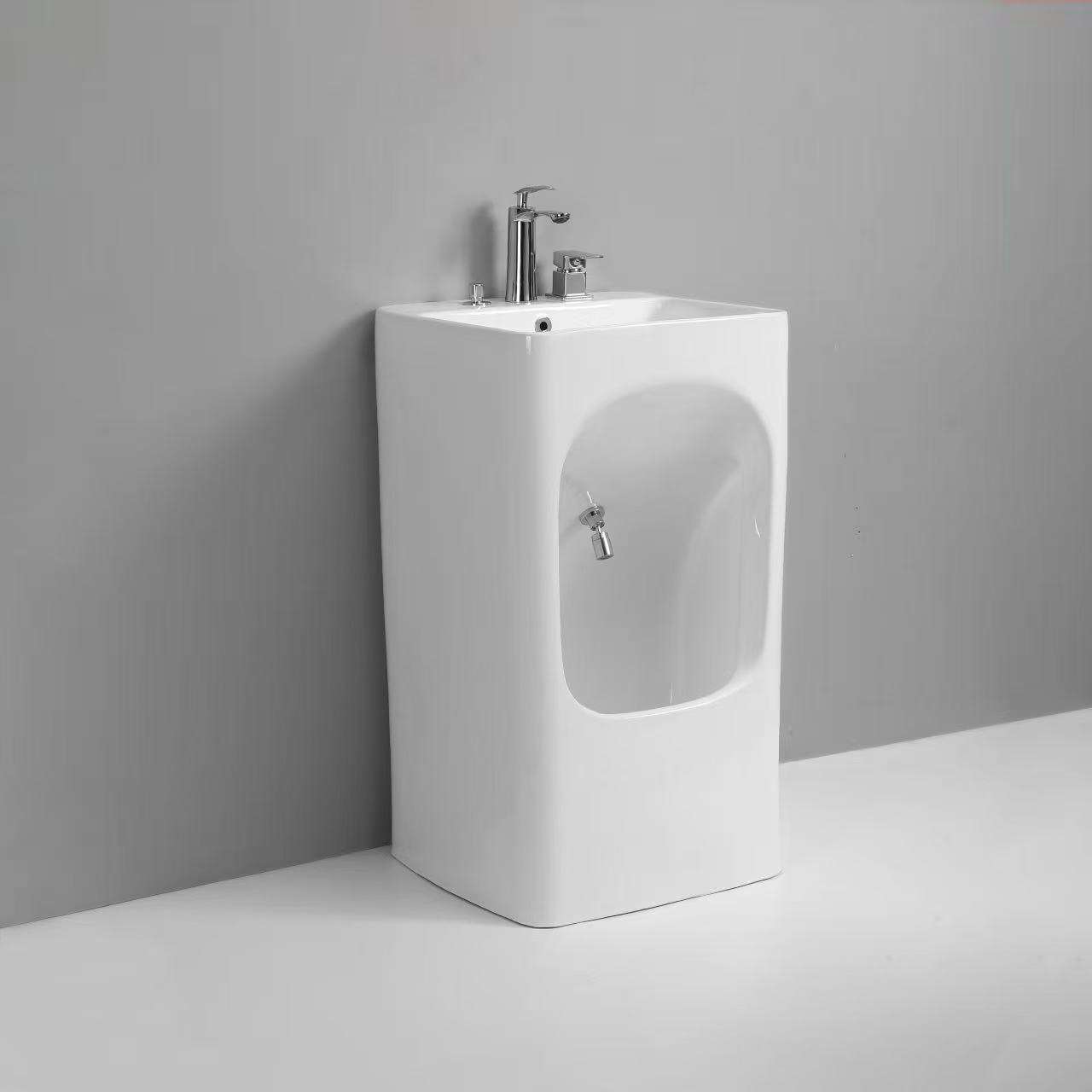 WuduBasin free-standing wudu sink, three-quarter view